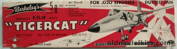 Berkeley 1/19 Grumman F-11-1F (F11F F11F1) Navy Tigercat Ducted Fan Flying Model Airplane Kit, 24-7 295 plastic model kit